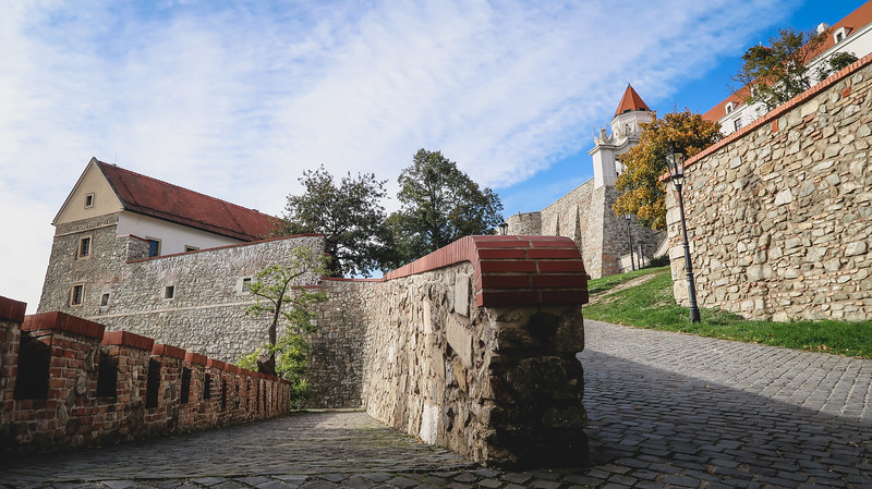 Visiting Bratislava Castle with pathway leading up to the main section in Slovakia Visiting Bratislava Castle with pathway leading up to the main section in Slovakia