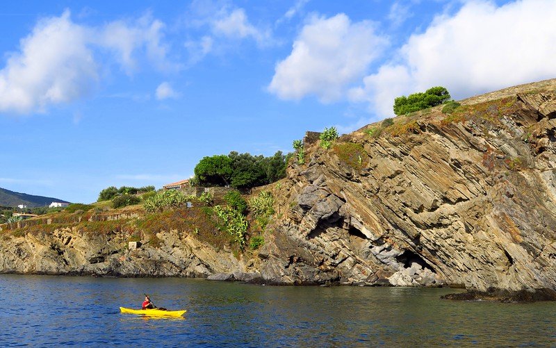 Visiting Cap de Creus National Park in Costa Brava, Spain where kayakers were out enjoying the natural scenery on the water
