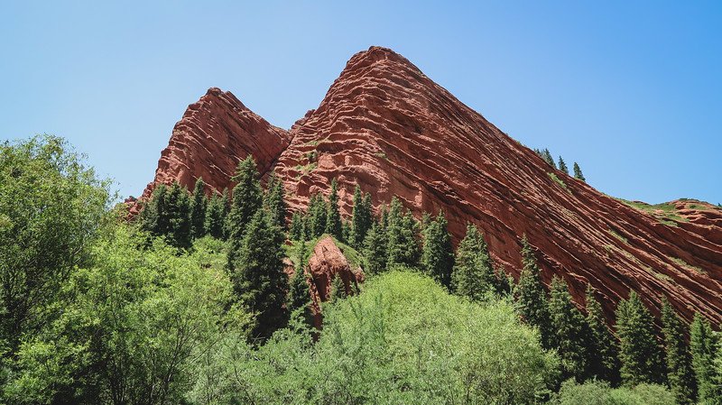 Visiting Jeti Ögüz from Karakol with its iconic and epic rocky formations that seem otherworldly in Kyrgyzstan 