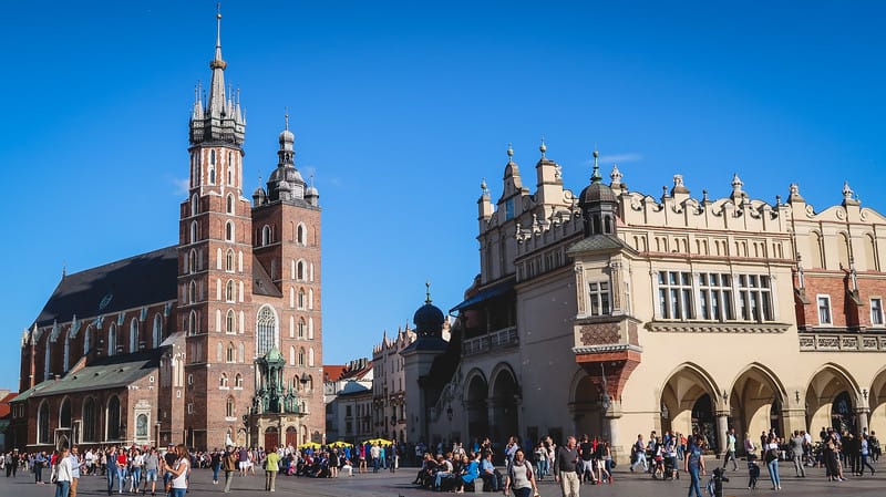 Visiting St. Mary's Basilica and the largest square in Europe in Krakow, Poland Visiting St. Mary's Basilica and the largest square in Europe in Krakow, Poland