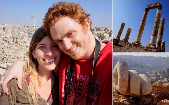 Visiting the citadel in Amman, Jordan for its incredible views of the city and distinct monuments was a happy Nomadic Samuel and Audrey Bergner That Backpacker 