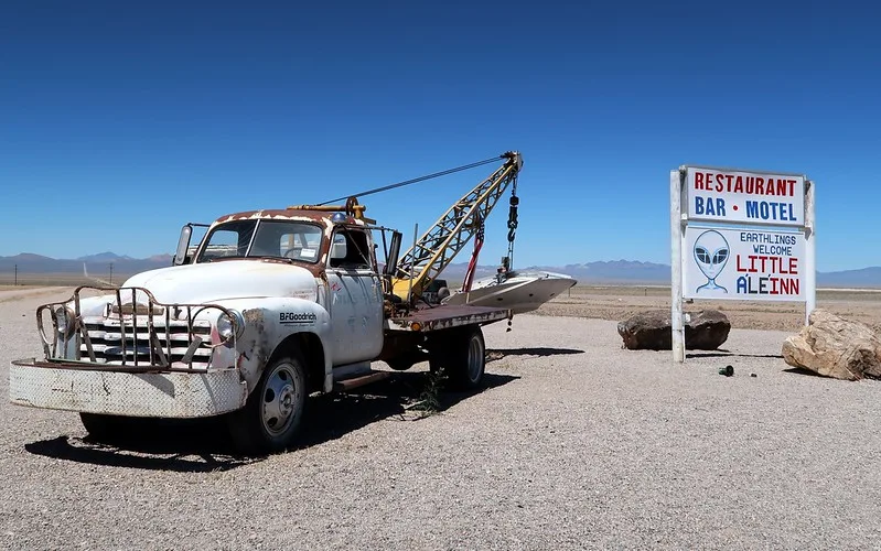 Visiting the Little A'le'inn restaurant, bar and motel where earthlings are welcome in Rachel, Nevada