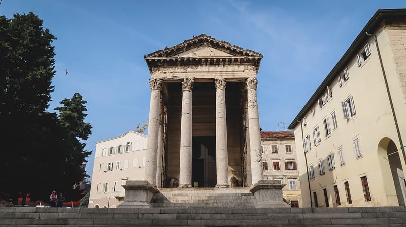 Visiting the Temple of Augustus in Pula, Croatia
