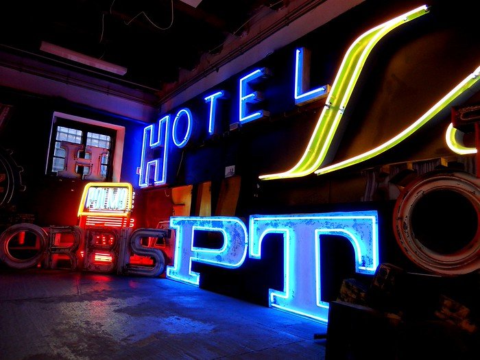 Visiting Warsaw's Neon Museum in Poland with its retro style neon displays from a bygone era now on display here