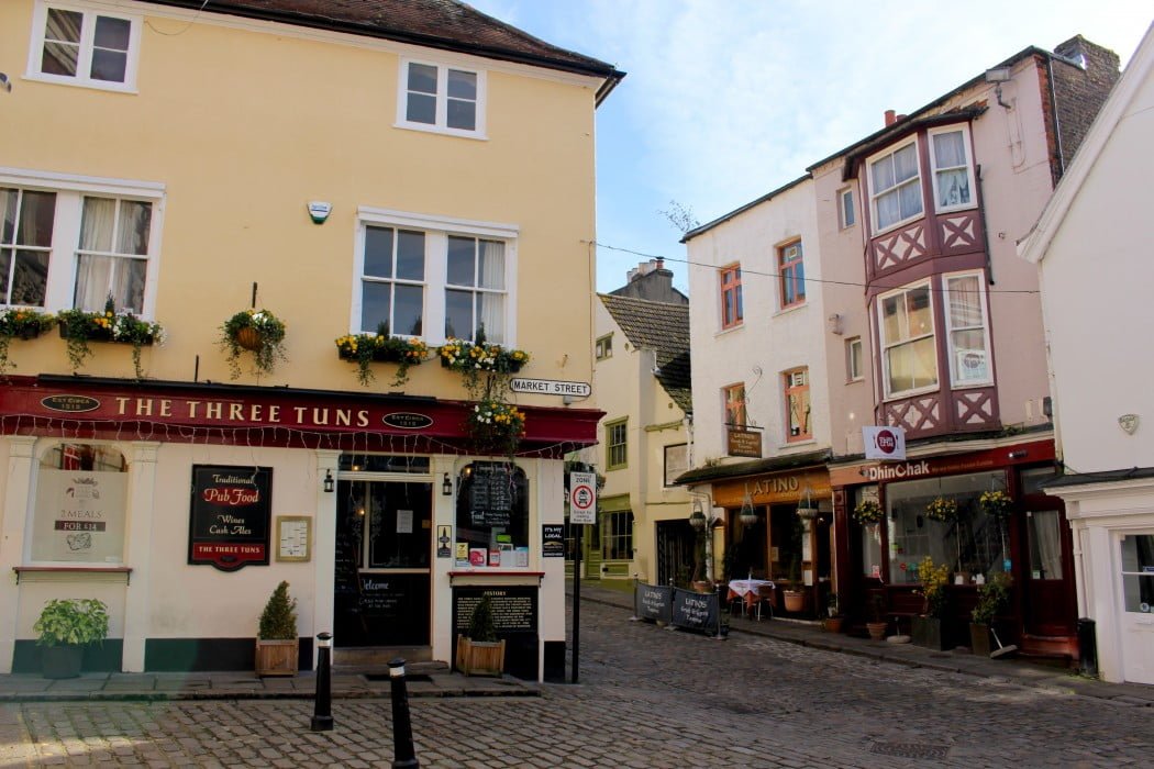 Visiting Windsor on a day trip from London, England checking out a pub in this historic part of the town