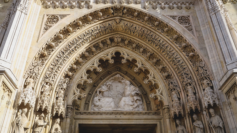 Visiting Zagreb Cathedral with ornate details said to be the largest sacral building in the Gothic style southeast of the Alps in Croatia