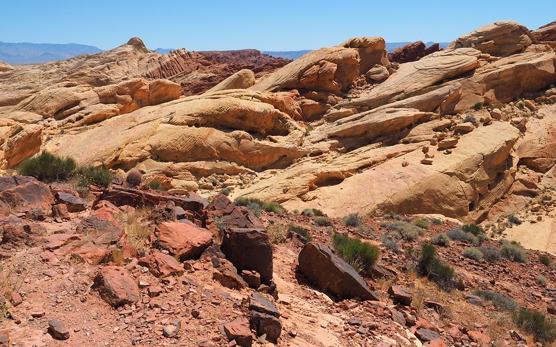 Warm desert shades as far as the eye can see as natural landscapes in Nevada Warm desert shades as far as the eye can see as natural landscapes in Nevada