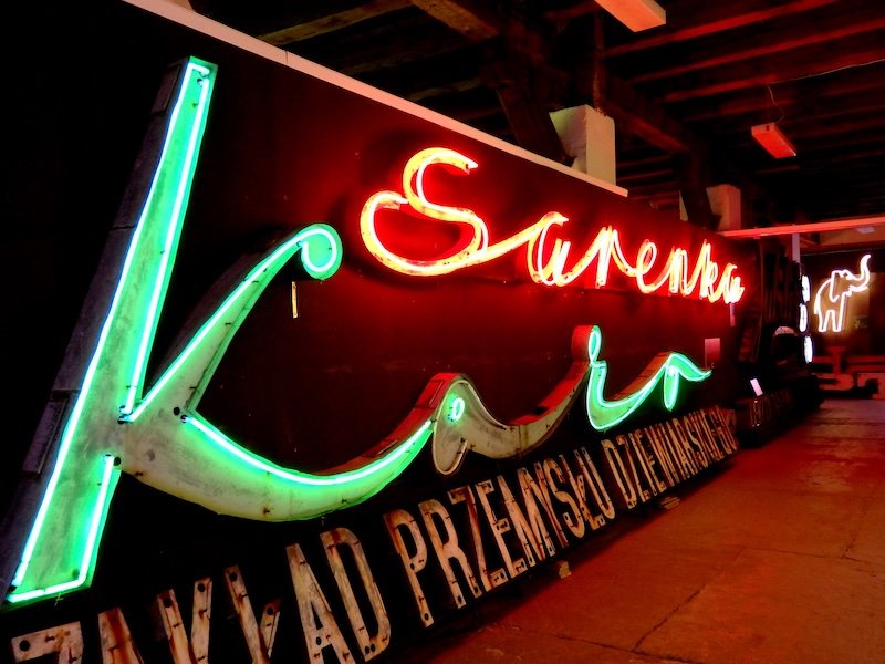 Warsaw is all about retro neon signs all over the place in Poland 