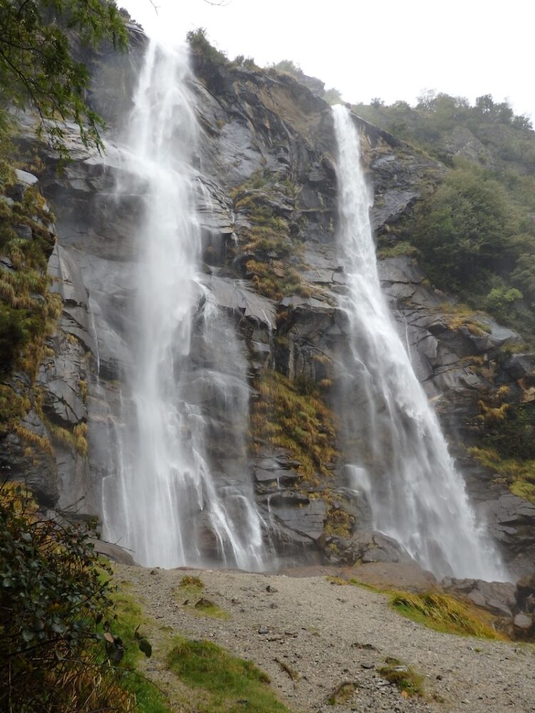 Waterfalls and other natural scenery in Chiavenna, Italy 