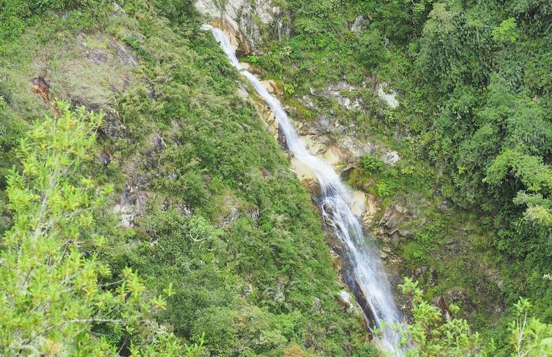 Waterfalls encountered whilst hiking on the Inca Trail in Peru to Machu Picchu 