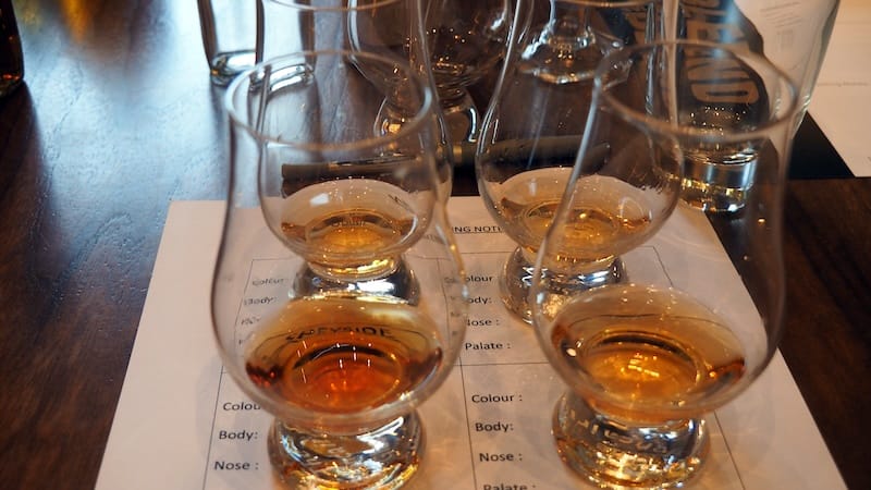 Whiksy poured into the glass in Edinburgh, Scotland 