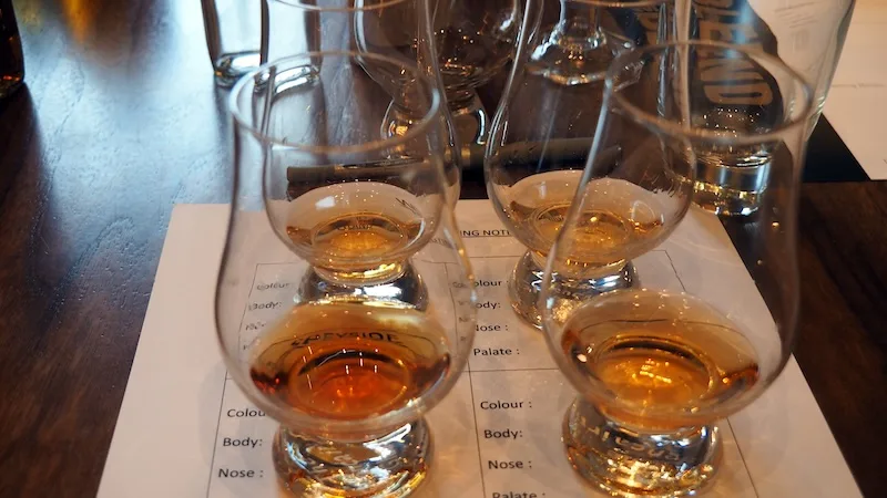 Whiksy poured into the glass in Edinburgh, Scotland 