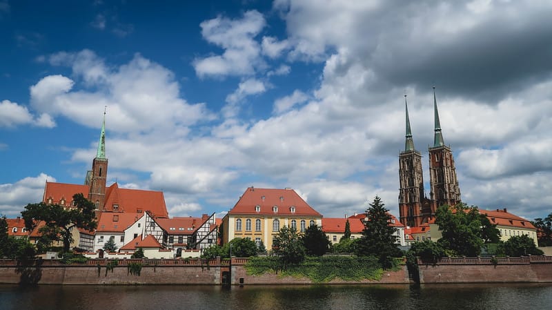 Wide angle vantage point views of Cathedral Island which is a must visit in Wroclaw Wide angle vantage point views of Cathedral Island which is a must visit in Wroclaw