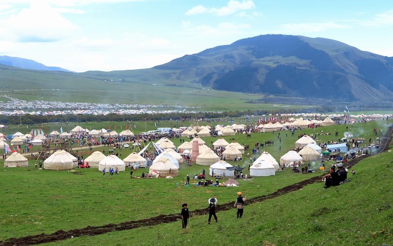 Yurt camps set up at the World Nomad Games in Kyrgyzstan 